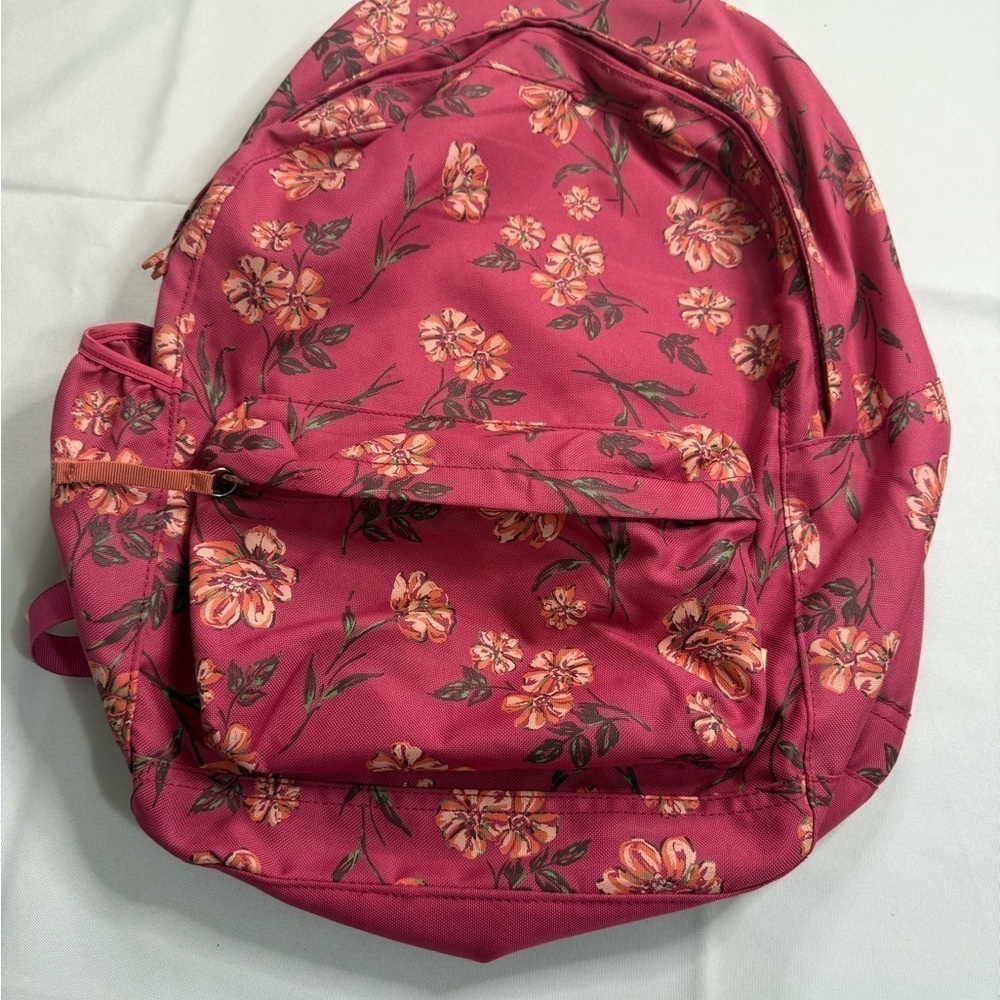 Hollister Pink and Orange Backpack Vibrant Floral‎ Design